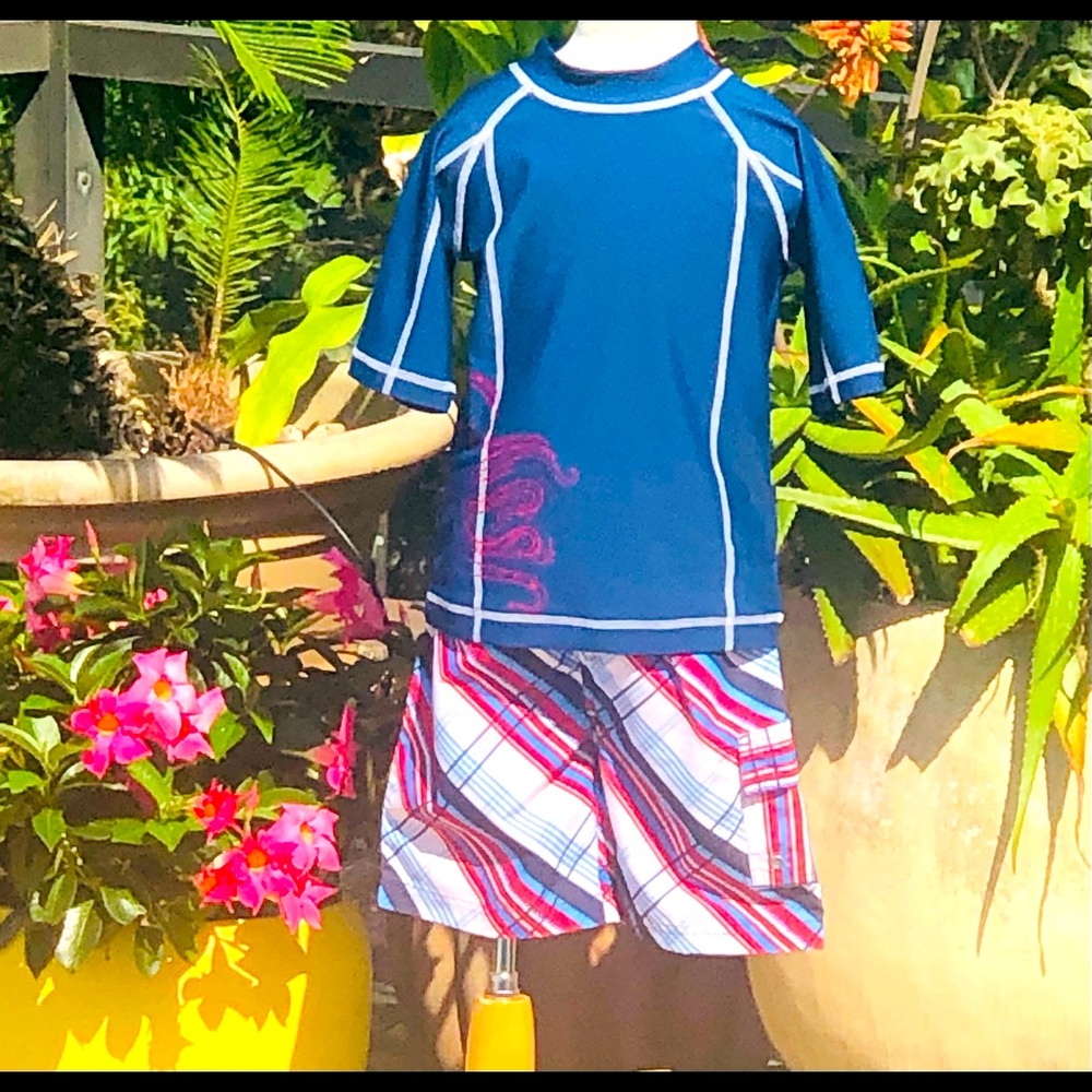 Boy’s Cabana Life Short Sleeve Rash Guard Set